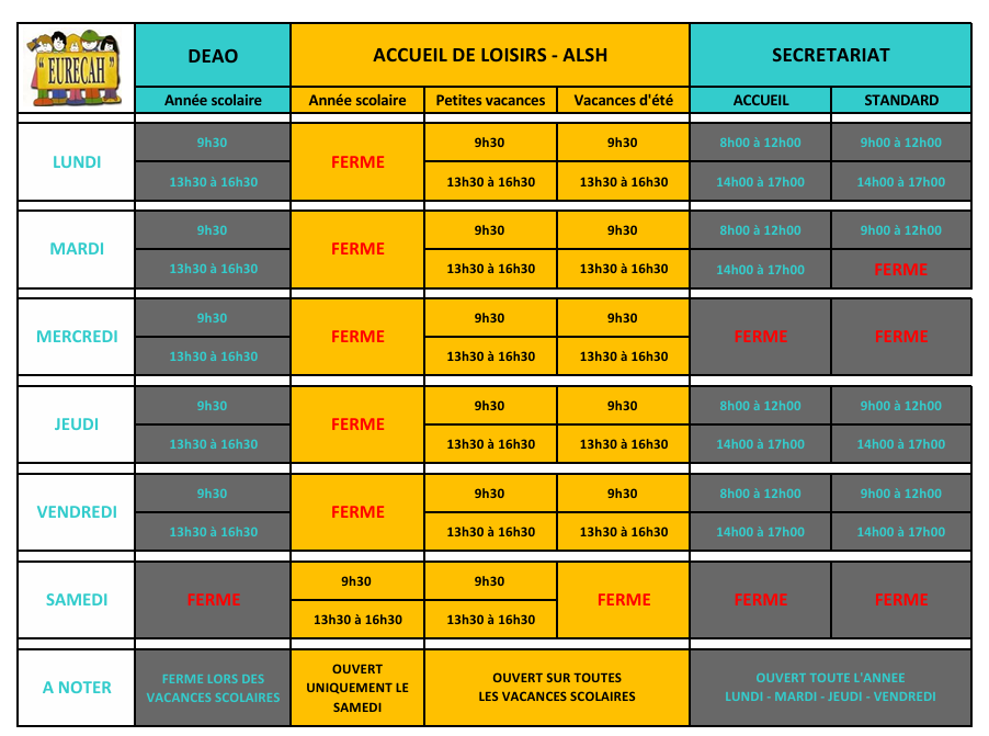 HORAIRES E
